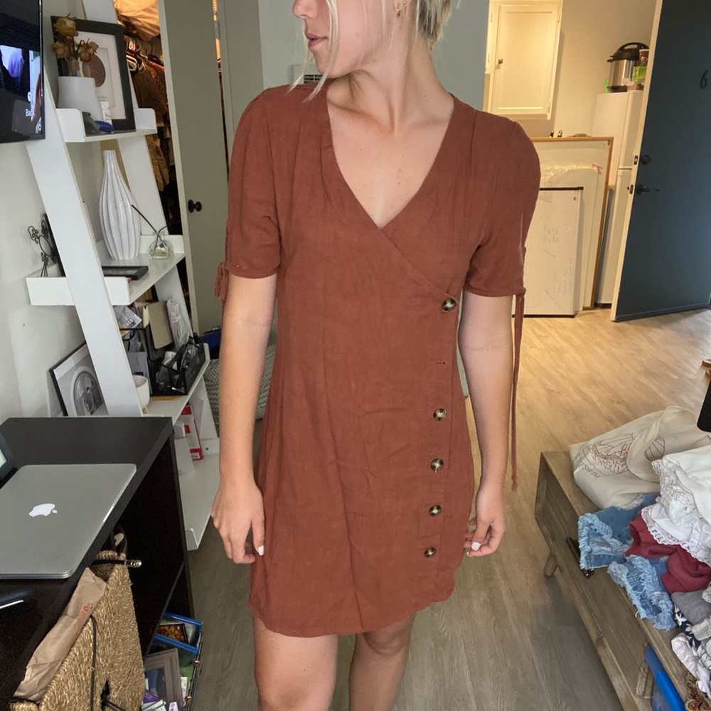 Linen Wrap Dress